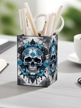 💎💀🍬 Handmade Diamond Candy Skull Storage Box 💎💀🍬
